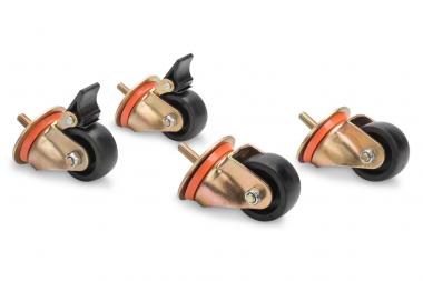 Lockable castors for open racks + IP55 free standing cabinets 