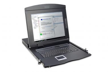 Console modulaire avec écran TFT de 17 po (43,2 cm), 1 ports, clavier-vidéo-souris et pavé tactile, clavier suisse 