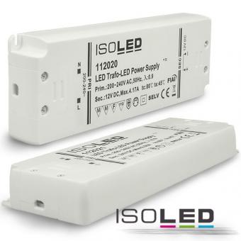 Transformateur LED 12V/DC, 0-50W, ultraplat 
