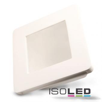 Spot encastré en plâtre Gu5.3, carré avec verre satiné, en retrait, blanc 