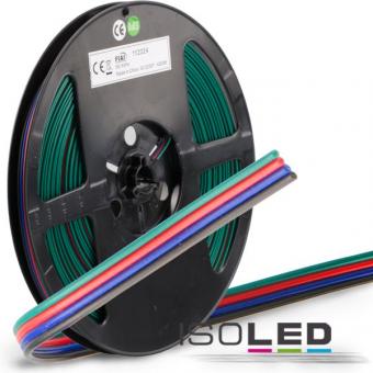 RGB Kabel, 4-polig, Farbkennzeichnung, 4x 0,5mm², 10m Rolle 