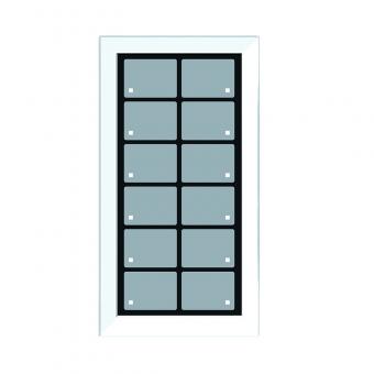 GT12 Rahmen, schmal, weiß, 12 Tasten, 12 LEDs, Bargraph, integr.TS 