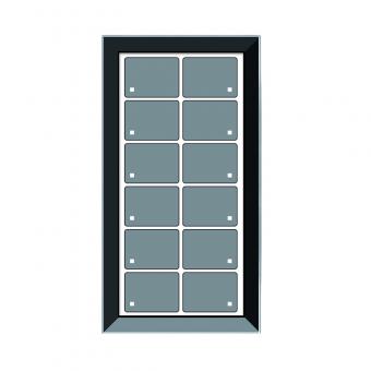 GT12 Rahmen, schmal, schwarz, 12 Tasten, 12 LEDs, Bargraph, integr.TS 