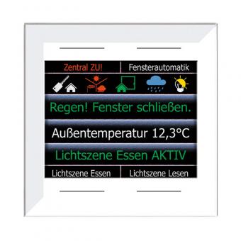 Glas-Farbdisplay 2,8-Zoll, schmaler Rahmen, weiß, 4 Tasten, integr. TS 