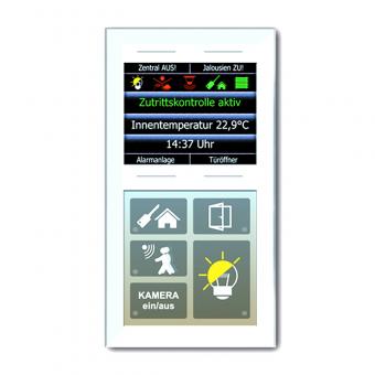 GT10 Rahmen, schmal, weiß, 6 + 4 Tasten, 6 LEDs, 2,8-Zoll Display, integr. TS 