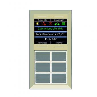 GT rahmenlos, champagner, 6 + 4 Tasten, 6 LEDs, 2,8-Zoll Display, integr. TS 