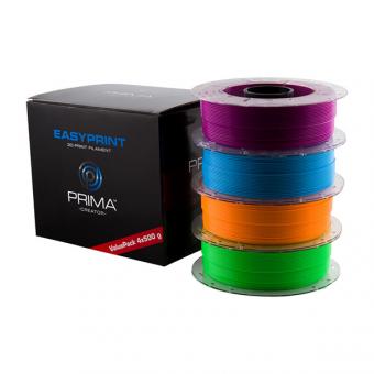EasyPrint PLA Value Pack neon, 1,75mm, 4 x 500g, neonblau / neongrün / neonorange / neonviolett 