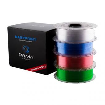 EasyPrint PETG Value Pack, 1,75mm, 4x 500g (gesamt 2kg), klar, rosa, hellblau, grün 