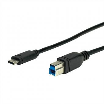 USB 3.0 Kabel, Stecker Typ C zu Stecker Typ B, schwarz 