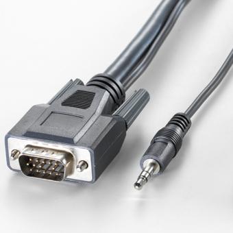 Câble combiné, VGA + audio, mâle/mâle 