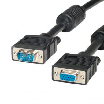 VGA-Kabel HD15, Stecker/Buchse, mit Ferritkern 