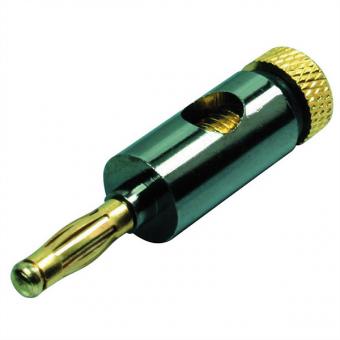 Bananenstecker vergoldet, Metall, schwarz 