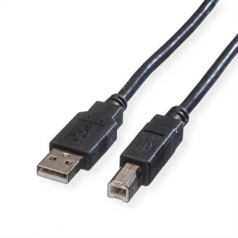 USB 2.0 Kabel, Typ A-B, schwarz, 1,8m 