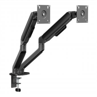 Dual-Monitorarm, Mechanische Feder, 17-32 Zoll, max. 2x 10kg, schwarz 