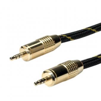 Câble audio 3,5mm, mâle/mâle, doré 