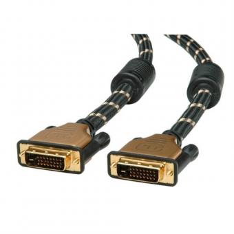 Câble DVI, mâle/mâle, DualLink, Gold 
