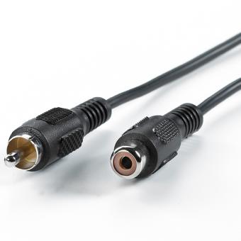 Cinch-Verlängerungskabel, simplex, Stecker/Buchse 