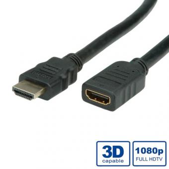 HDMI High Speed Verlängerungskabel, mit Ethernet, Stecker/Buchse 