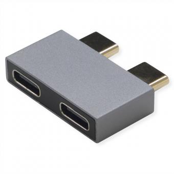 Adaptateur USB 3.2 Gen 2, 2x USB Type C - 2x USB Type C, M/F, argent 