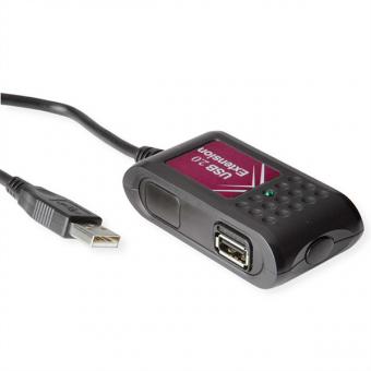 USB 2.0 Verlängerung, 2-fach, schwarz, 5m 