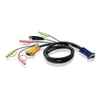 2L-5302U Câble KVM VGA, USB et Audio, noir, 1,8m 