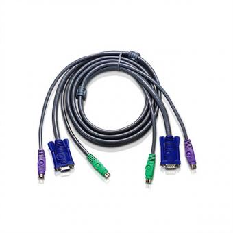 2L-5005P/C Câble KVM fin PS/2, gris, 5m 