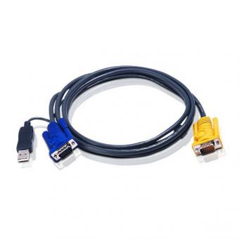 KVM-Kabel, VGA, USB, mit eingebautem PS/2 zu USB-Konverter 