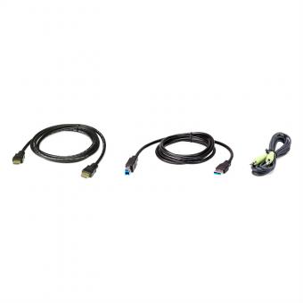 2L-7D02UHX3 USB HDMI KVM Kabel-Kit, schwarz, 1,8m, USB 3.0 