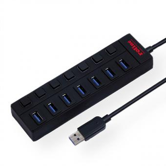 USB 3.2 Gen 1 Notebook Hub, 7 Ports, einzeln schaltbar 