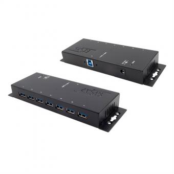 HUB USB 3.2 Gen1 à 7 ports, protection de surtension 15KV ESD, EX-1188HMS-3 