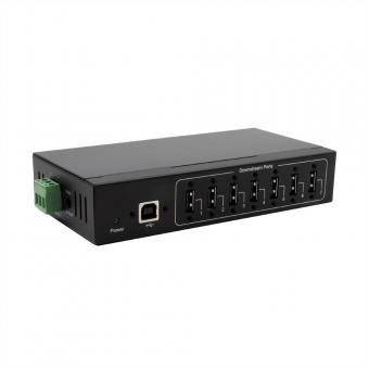 EX-11217HMVS HUB 7 ports USB 2.0métal avec alimentation 5V/2A Genesys Chipset 