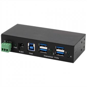EX-1244HMS HUB 4 ports USB 3.2 Gen 1 Din-Rail kit et mur VIA VL813 Chipset 