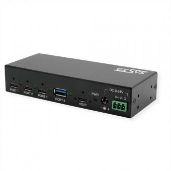 EX-12293HMS Hub métallique USB 3.2 à 4 ports 3x C et 1x A 