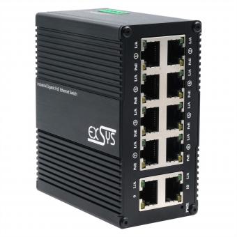 EX-62026 : commutateur Ethernet industriel PoE à 10 ports, 8 ports PoE + 2 ports 10/100/1000Tx 