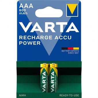 NiMH Akku Micro, AAA, HR03, 2er, 1,2V, 800mAh, vorgeladen, sofort einsatzb 