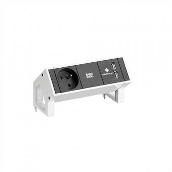 DESK2 1xUTE 1xUSB Chargeur 0,2m GST18 RAL9010 