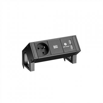 DESK2 1xUTE 1xUSB Chargeur courant 0,2m GST18 RAL9005 