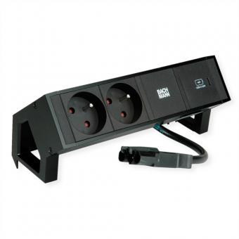 DESK2 2xUTE 1xUSB C 30W 0,2m GST18 RAL9005 