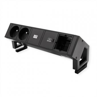 DESK2 2xUTE 1xUSB C 30W 1xCM 0,2m GST18 RAL9005 