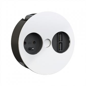 TWIST 1xUTE 1xUSB Charger Strom 2,0m AEH,RAL9010 30GE 