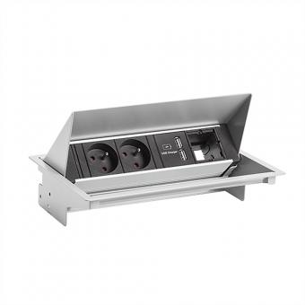 CONEO SET 2xUTE 1xUSB Charger 1xCM 0,2m GST18 weissaluminium 