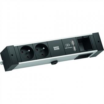 DESK RAIL 2xUTE 1xCM 1xUSB Charger 2,0m GST18 