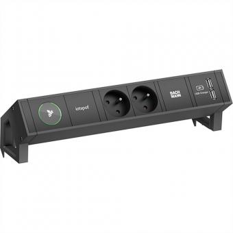 DESK2 1xiotspot 2xUTE 1xUSB Charger 0,2m GST18, RAL9005 