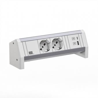 DESK 2xP40 1xUSB A/C 22W GST18 RAL9010 