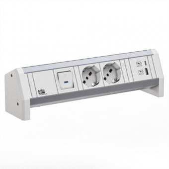 DESK 2xP40 1xUSB A/C 22W 1xSchalter GST18 RAL9010 