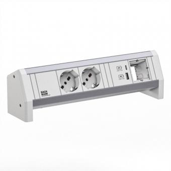 DESK 2xP40 1xUSB A/C 22W 1xCM GST18 RAL9010 