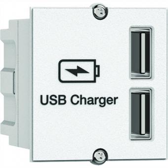 USB A/A 15W double chargeur CM 5V/2,4A 0,2m GST18 blanc 