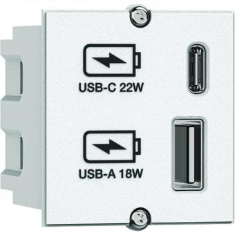 USB A/C 22Watt Charger CM weiss 