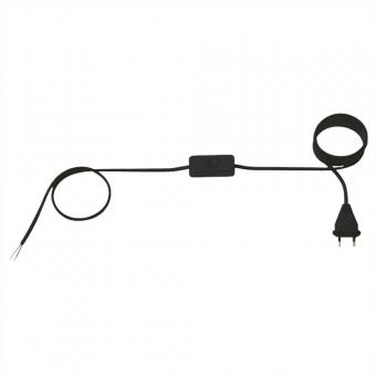 Câble 2x0,75 1,8m noir, H03VVH2-F Conn. Euro, non emballé, int. 