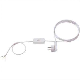 Interrupteur intermédiaire - câble d'alimentation 2m, H03VV-F 3G0,75 blanc non emballé 